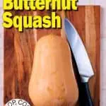 How to cut a butternut squash with a text title overlay,